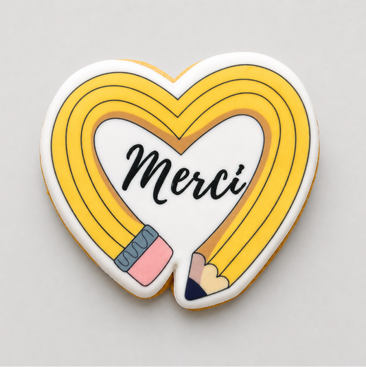 Teacher cookie - 💛 Pencil Heart "Thank You"