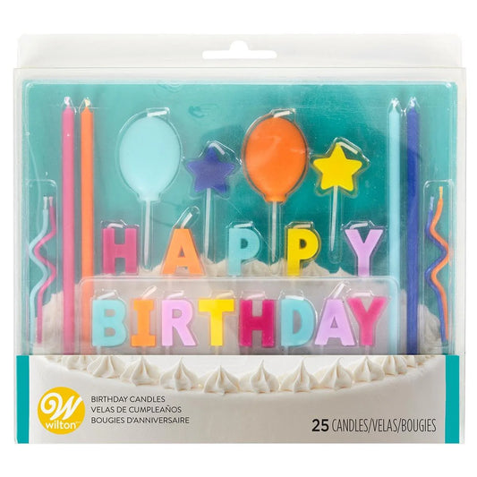 Wilton - Ensemble de bougies décoratives "HAPPY BIRTHDAY"
